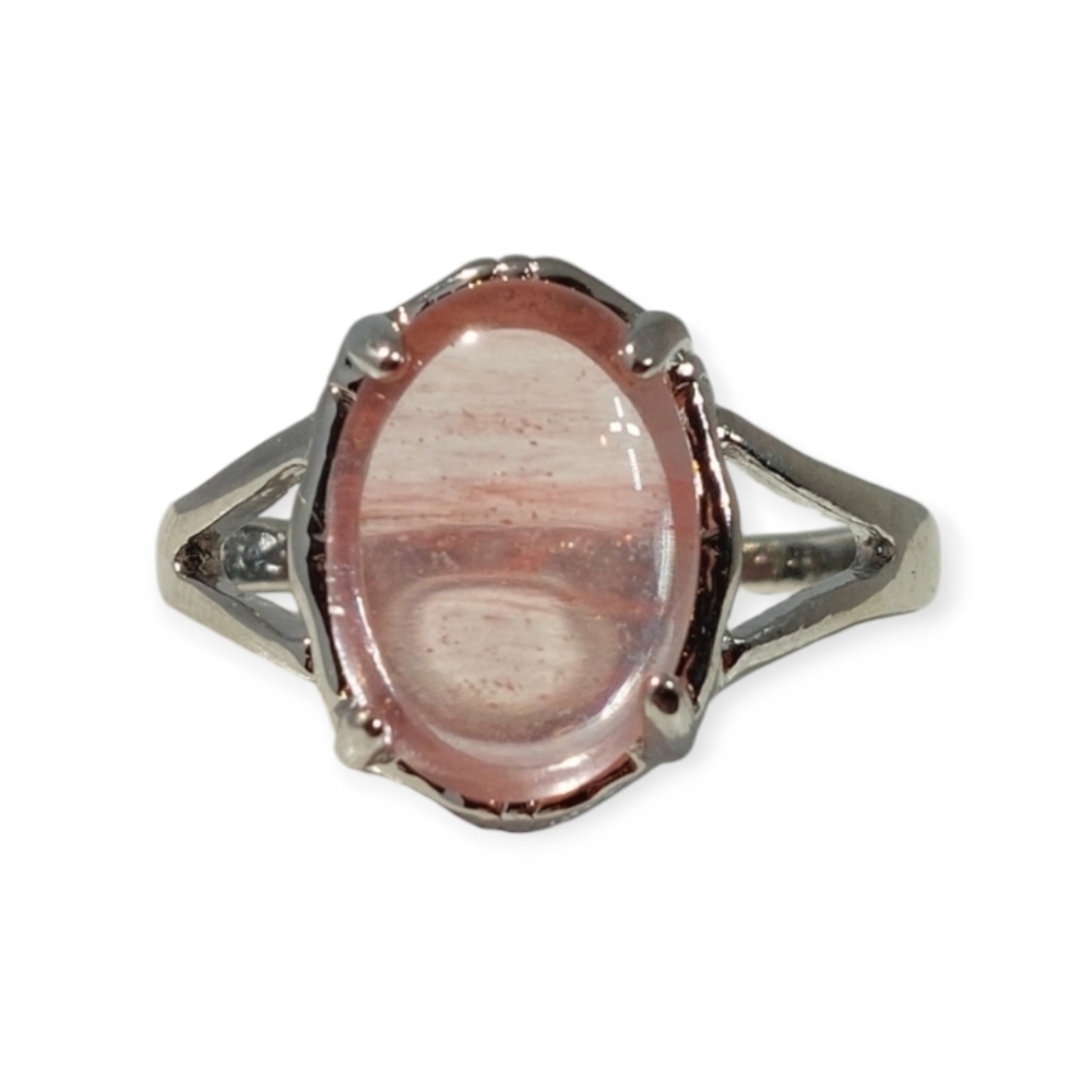 2 For $20 Sale Fashion Jewelry Ring Size 10 Crystal Pink Gemstone Silver Plated